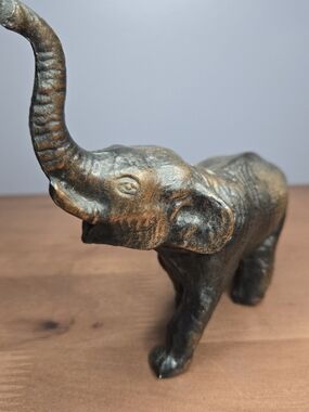 Vintage Patina Decorative Copper Bronze Elephant Figurine - Home Art